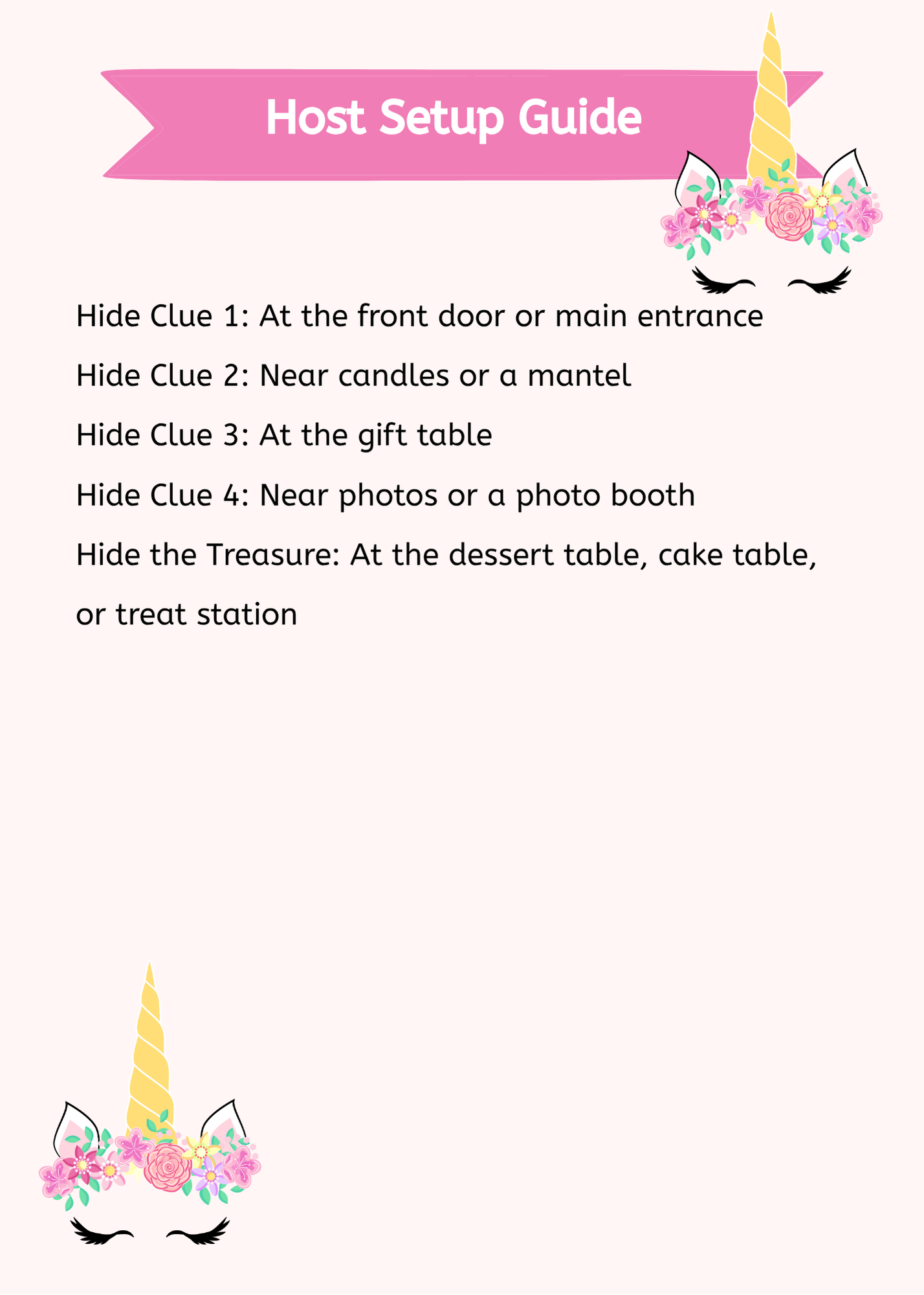 Unicorn Scavenger Hunt Printable | Unicorn Birthday Party Game | Rainbow Treasure Hunt | Magical Unicorn Quest | Instant Download