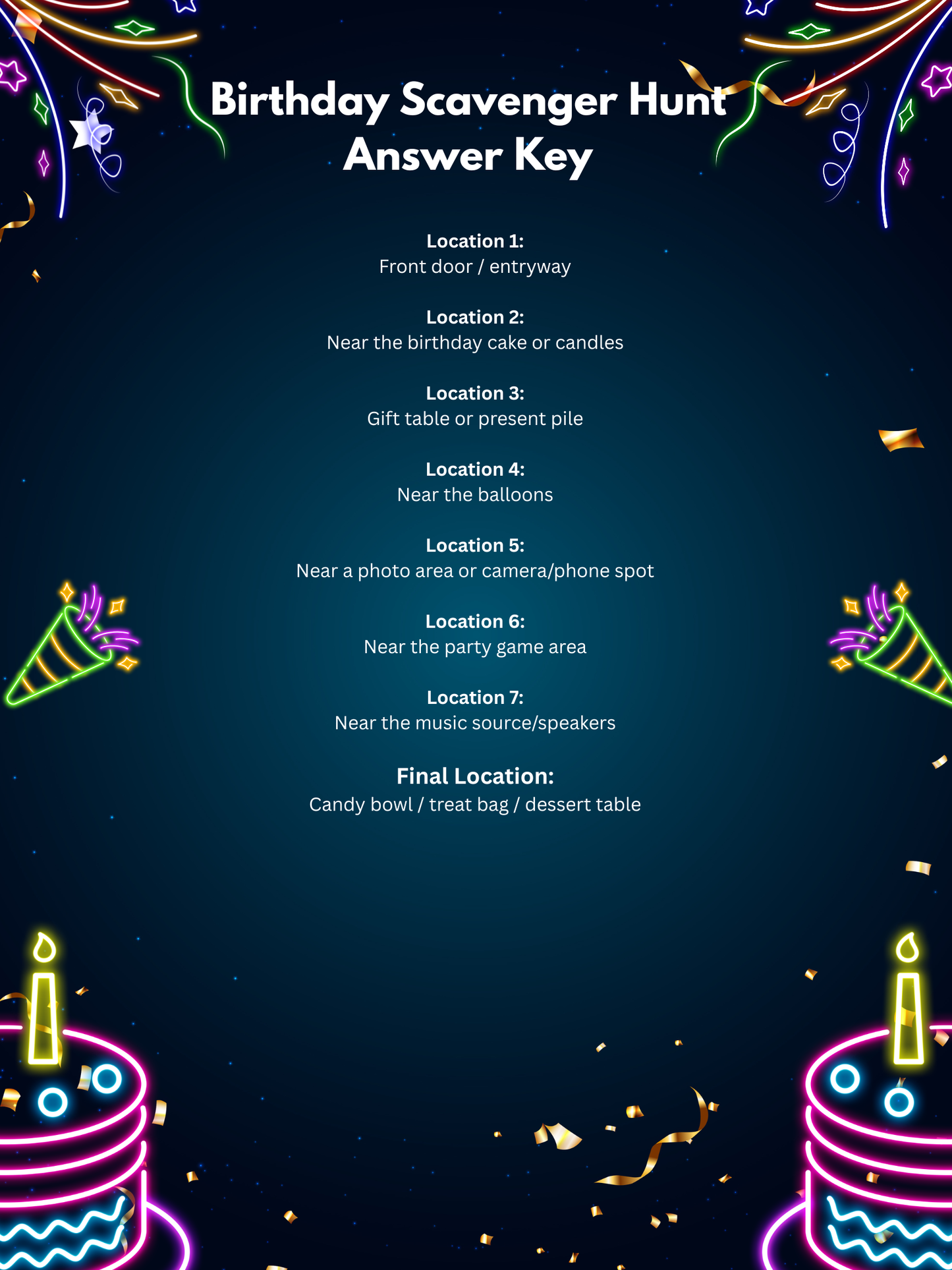 Birthday Scavenger Hunt Printable: Fun Kids Party Game (Instant Download)