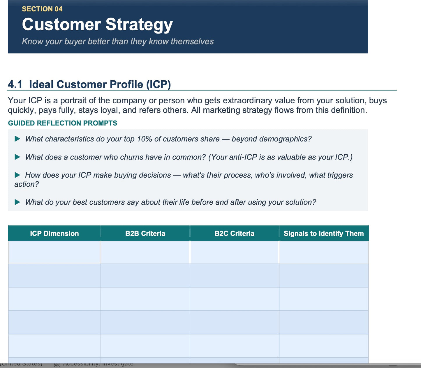 Annual Marketing Planning Workbook | Editable Marketing Strategy Planner for Managers, Directors & Marketing Leaders (Word + PDF)